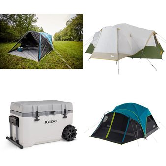 Pallet – 13 Pcs – Camping & Hiking, Hunting – Customer Returns – Coleman, Igloo, Coleman Company, Slumberjack