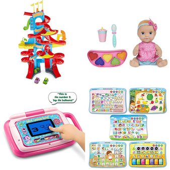Pallet – 58 Pcs – Boardgames, Puzzles & Building Blocks, Not Powered, Dolls, Powered – Customer Returns – Fisher-Price, VTECH, Nerf, Kid Connection