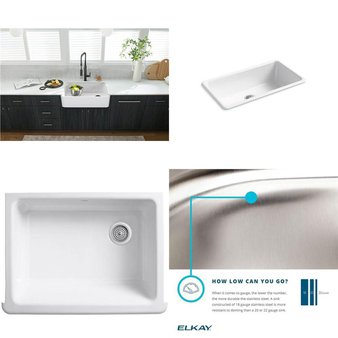 Pallet – 20 Pcs – Kitchen & Bath Fixtures, Hardware, Bath – Customer Returns – Kohler, ELKAY, Niagara, Niagara Conservation