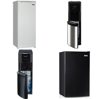 Pallet – 8 Pcs – Bar Refrigerators & Water Coolers, Freezers, Refrigerators – Customer Returns – Primo Water, HISENSE, Thomson, Igloo