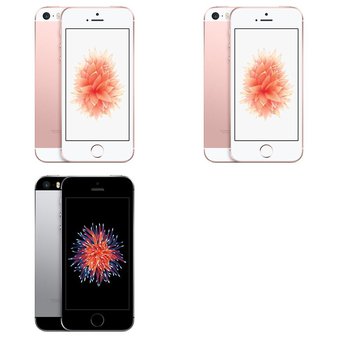 6 Pcs – Apple iPhone SE – Refurbished (GRADE C – Unlocked) – Models: 3A850LL/A, 3C718LL/A, MLLW2LL/A – Smartphones