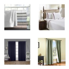 Pallet - 252 Pcs - Rugs & Mats, Curtains & Window Coverings, Sheets, Pillowcases & Bed Skirts, Bedding Sets - Customer Returns - Unmanifested Home, Window, and Rugs, Fieldcrest, Eclipse, Madison Park