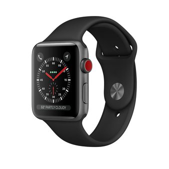 10 Pcs – Apple Watch Gen 3 Series 3 Cell 42mm Space Gray Aluminum – Black Sport Band MQK22LL/A – Refurbished (GRADE A)