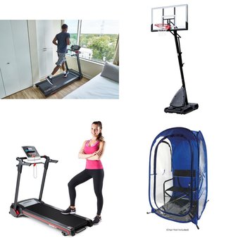 Pallet – 4 Pcs – Outdoor Sports, Exercise & Fitness – Customer Returns – Under the Weather, Marcy, ECHELON, Spalding
