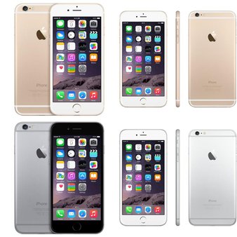 6 Pcs – Apple iPhone 6 – Refurbished (GRADE C – Locked) – Models: MG6C2LL/A, MG5A2LL/A, MG562LL/A, MGC72LL/A
