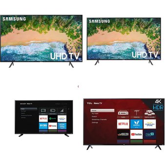 4 Pcs – LED/LCD TVs (58″ – 65″) – Refurbished (GRADE A) – Samsung, SHARP, TCL