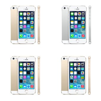 5 Pcs – Refurbished Apple iPhone 5S (GRADE B – Unlocked – Original Box) – Models: IP5S-16GB-Gold-Straight Talk, ME307LL/A, MF798LL/A, ME352LL/A – Smartphones