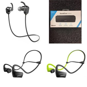 30 Pcs – Anker Headphones & Portable Speakers – Tested Not Working – Models: AK-A3233H12, A3260H12, AK-A3106H11, AK-A32600M1