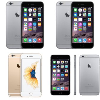 4 Pcs – Apple iPhones – Refurbished (GRADE B, GRADE C – Locked) – Models: MG4W2LL/A, MKT12LL/A, NG4W2LL/A, MGCK2LL/A
