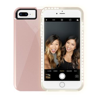 46 Pcs – Incipio IPH-1623-RSE Iphone 7 Plus Light Up Selfie Case – Rose Gold – Used – Retail Ready