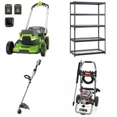 Pallet - 8 Pcs - Storage & Organization, Hand, Power Tools, Mowers - Customer Returns - Hyper Tough, EDSAL, Torin Jack, GreenWorks