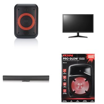 Pallet – 45 Pcs – Speakers, Portable Speakers, Monitors, Powered – Customer Returns – Onn, Samsung, LG, Disney Frozen