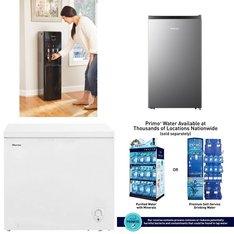 Pallet - 5 Pcs - Bar Refrigerators & Water Coolers, Freezers - Customer Returns - HISENSE, Primo, Primo International
