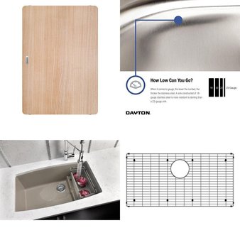 Pallet – 42 Pcs – Kitchen & Bath Fixtures, Hardware, Kitchen & Dining – Customer Returns – Kohler, ELKAY, Blanco, Miseno