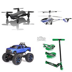 Pallet - 50 Pcs - Vehicles, Trains & RC, Not Powered, Drones & Quadcopters Vehicles, Water Guns & Foam Blasters - Customer Returns - New Bright, Sky Rover, Halo Rise Above, Adventure Force