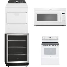 4 Pcs - Laundry, Bar Refrigerators & Water Coolers - New - WHIRLPOOL, Frigidaire, GE