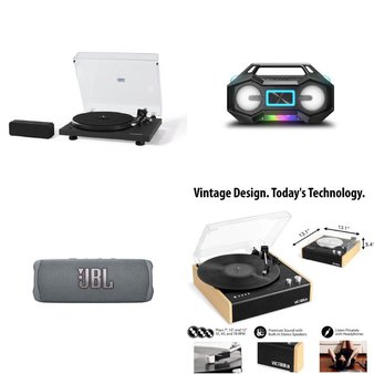 Pallet – 49 Pcs – Speakers, Accessories, CD Players, Turntables, Portable Speakers – Customer Returns – onn., Onn, Victrola, Sanus VuePoint