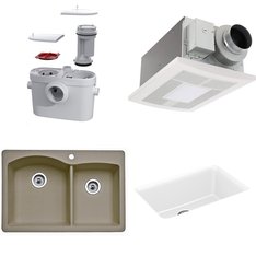 Pallet - 21 Pcs - Hardware, Kitchen & Bath Fixtures, Fans - Customer Returns - Kohler, ProFlo, Saniflo, ELKAY