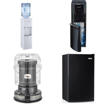 Pallet – 9 Pcs – Bar Refrigerators & Water Coolers, Heaters, Refrigerators – Customer Returns – Primo Water, Dyna-Glo, Igloo