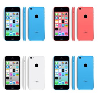 7 Pcs – Apple iPhone 5C – Refurbished (GRADE C – Unlocked) – Models: MF156LL/A, MF154LL/A, ME557LL/A, ME597LL/A – Smartphones