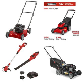 Walmart Pallet 15 Pcs Lawn Mowers Customer Returns Hyper Tough Murray Yard Machines Snapper