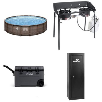 Pallet – 20 Pcs – Camping & Hiking, Patio, Hunting, Pools & Water Fun – Customer Returns – Ozark Trail, Ameristep, Igloo, Camp Chef