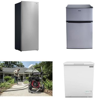 CLEARANCE! 2 Pallets – 14 Pcs – Bar Refrigerators & Water Coolers, Freezers, Pressure Washers, Refrigerators – Customer Returns – Galanz, Arctic King, HISENSE, Great Value