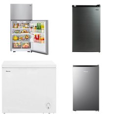 Pallet - 7 Pcs - Refrigerators, Bar Refrigerators & Water Coolers, Freezers - Customer Returns - HISENSE, LG Electronics, Galanz, Arctic King