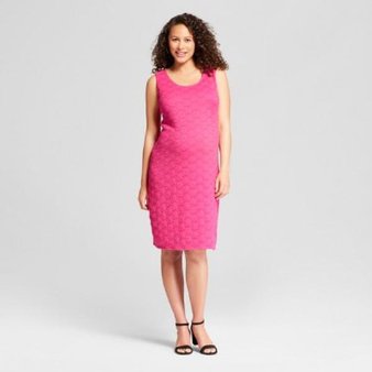 25 Pcs – Isabel Maternity by Ingrid & Isabel Maternity Sleeveless Lace Tank Dress – Pink M – New – Retail Ready