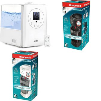 Pallet – 23 Pcs – Humidifiers / De-Humidifiers – Customer Returns – Honeywell, LEVOIT