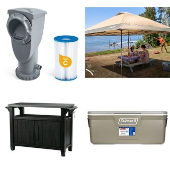 Pallet – 8 Pcs – Camping & Hiking, Pools & Water Fun, Dining Room & Kitchen – Customer Returns – Coleman, Funsicle, Keter