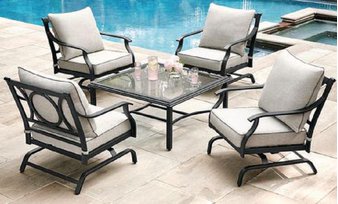 Pallet – hometrends Newport 5 Piece Conversation Set 13-piece set, Black – Customer Returns – HomeTrends