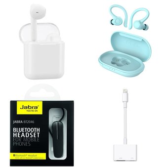 Pallet – 586 Pcs – In Ear Headphones, Lamps, Parts & Accessories, Apple iPad, Accessories – Customer Returns – Onn, One For All, Jabra, Apple