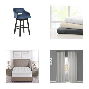 6 Pallets – 850 Pcs – Curtains & Window Coverings, Sheets, Pillowcases & Bed Skirts, Womens, Bath – Mixed Conditions – Unmanifested Home, Window, and Rugs, Eclipse, Fieldcrest, Easy Street