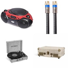 Pallet - 84 Pcs - Accessories, Receivers, CD Players, Turntables, Boombox, DVD & Blu-ray Players - Customer Returns - onn., Onn, Victrola, Sony