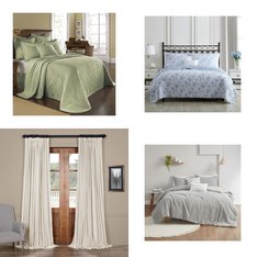 CLEARANCE! 3 Pallets - 231 Pcs - Curtains & Window Coverings, Sheets, Pillowcases & Bed Skirts, Bedding Sets, Blankets, Throws & Quilts - Mixed Conditions - Eclipse, Madison Park, Fieldcrest, Elrene Home Fashions