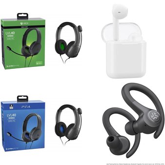 Pallet – 292 Pcs – Audio Headsets, In Ear Headphones, Sony, Batteries & Chargers – Customer Returns – PDP, Onn, JLab, Electronic Arts