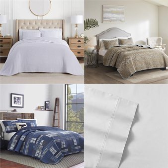 Pallet – 34 Pcs – Sheets, Covers and Toppers – Mixed Conditions – Private Label Home Goods, Madison Park, Coleman, Home Essence