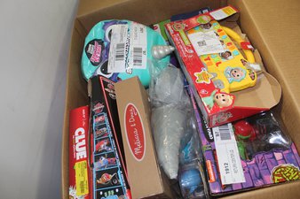 1 Parcel Box – 13 Pcs – Action Figures, Stuffed Animals, Boardgames, Puzzles & Building Blocks – OPEN BOX UNTESTED RETURNS – Walmart