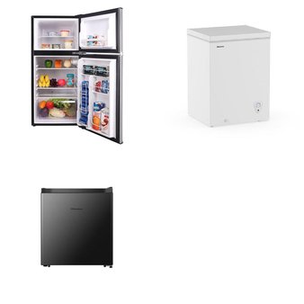 Pallet – 5 Pcs – Freezers, Refrigerators – Customer Returns – HISENSE, Frigidaire