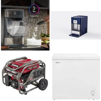 Flash Sale! 3 Pallets – 49 Pcs – Fireplaces, Slow Cookers, Roasters, Rice Cookers & Steamers, Freezers, Food Processors, Blenders, Mixers & Ice Cream Makers – Overstock – Mainstays, HISENSE, Hamilton Beach, Mr. Coffee