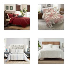 CLEARANCE! 3 Pallets - 347 Pcs - Curtains & Window Coverings, Sheets, Pillowcases & Bed Skirts, Bedding Sets, Blankets, Throws & Quilts - Mixed Conditions - Eclipse, Fieldcrest, Madison Park, Elrene Home Fashions