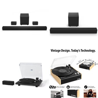 Pallet – 26 Pcs – Accessories, Speakers, CD Players, Turntables, DVD & Blu-ray Players – Customer Returns – onn., Onn, VIZIO, CROSLEY