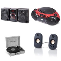 CLEARANCE! 2 Pallets - 130 Pcs - Accessories, Speakers, Receivers, CD Players, Turntables, Boombox - Customer Returns - onn., Onn, Victrola, Sony
