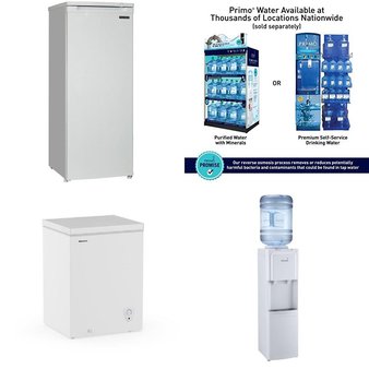 Pallet – 7 Pcs – Bar Refrigerators & Water Coolers, Freezers, Refrigerators – Customer Returns – Thomson, Igloo, HISENSE, Primo International