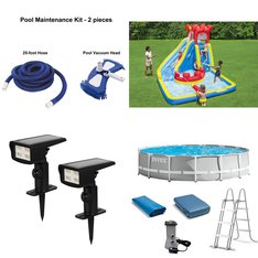 Pallet - 12 Pcs - Pools & Water Fun, Patio & Outdoor Lighting / Decor, Outdoor Play, Accessories - Customer Returns - Mainstays, Better Homes & Gardens, H2OGO!, Intex