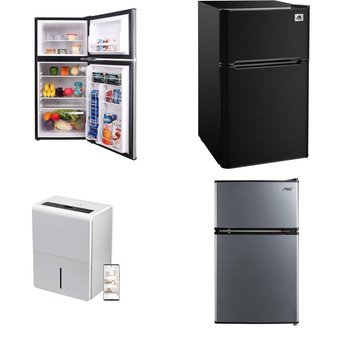 Pallet – 6 Pcs – Refrigerators, Bar Refrigerators & Water Coolers, Humidifiers / De-Humidifiers – Customer Returns – Galanz, Frigidaire, TCL, Igloo