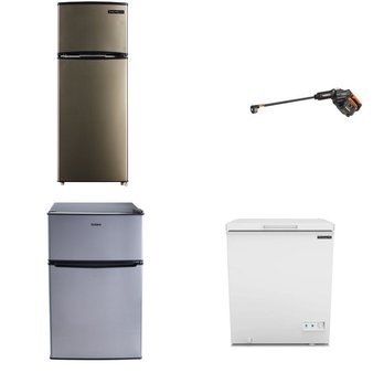 Pallet – 7 Pcs – Bar Refrigerators & Water Coolers, Refrigerators, Freezers, Pressure Washers – Customer Returns – Galanz, Frigidaire, Worx, Thomson