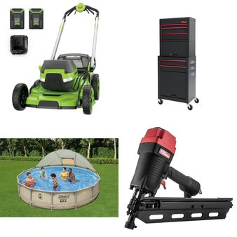 Pallet – 8 Pcs – Pools & Water Fun, Hand Tools, Mowers, Power Tools – Customer Returns – Coleman, Torin Inc., GreenWorks, Hyper Tough