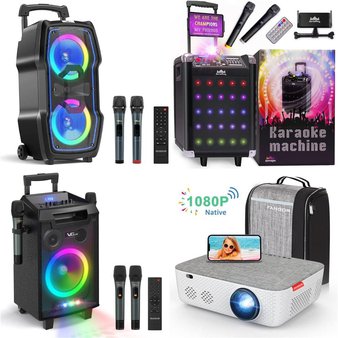 Pallet – 62 Pcs – Projector, Monitors, Speakers, Accessories – Customer Returns – Roconia, CRUA, DR.J Professional, PrettyCare